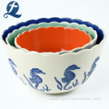 Factory Directly Sale Creative Printed Ceramic Snack Bowl